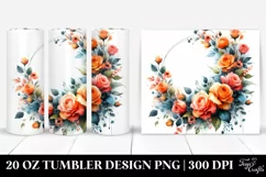 Watercolor Floral Frame | 20 oz Tumbler Product Image 1