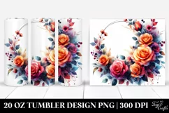 Watercolor Floral Frame | 20 oz Tumbler Product Image 1