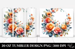 Watercolor Floral Frame | 20 oz Tumbler Product Image 1