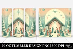 Retro Nativity Scene Clipart, High-Res 20 Oz Tumbler Product Image 1