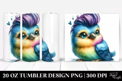 Excited Bird with Cool Haircut, Transparent 20 Oz Tumbler Product Image 1