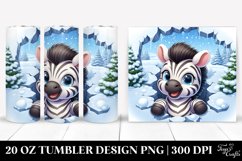 Cute Baby Zebra Exiting Ice, Clipart 20 Oz Tumbler Product Image 1