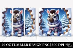 Cute Baby Zebra Exiting Ice, Clipart 20 Oz Tumbler Product Image 1