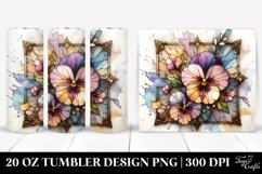 Abstract Stained Pansy Watercolor Splash | 20 oz Tumbler Product Image 1