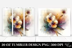 Abstract Stained Pansy Watercolor Splash | 20 oz Tumbler Product Image 1