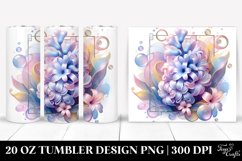 Shiny Hyacinth Watercolor Clipart 20 Oz Tumbler Product Image 1