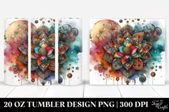 Colorful Watercolor Metallic Insertions | 20 oz Tumbler Product Image 1