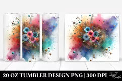 Colorful Watercolor Metallic Insertions | 20 oz Tumbler Product Image 1