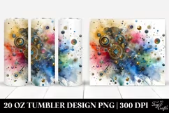Colorful Watercolor Metallic Insertions | 20 oz Tumbler Product Image 1