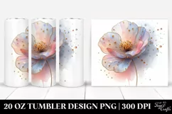 Abstract Pastel Poppy Art 20 Oz Tumbler Product Image 1