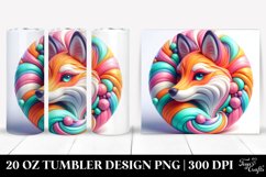 Vibrant Pastel Christmas Fox, Clipart 20 Oz Tumbler Product Image 1