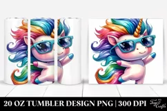 Vibrant Dancing Cute Unicorn 20 Oz Tumbler Product Image 1
