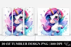 Vibrant Dancing Cute Unicorn 20 Oz Tumbler Product Image 1
