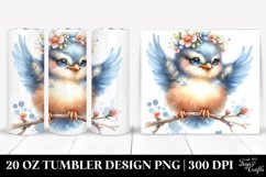 Watercolor Baby Bird Tumbler Design | 20 oz Tumbler Product Image 1