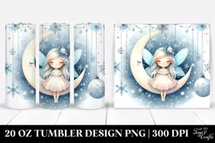 Whimsical Fairy Moon Clipart, High-Res 20 Oz Tumbler Product Image 1