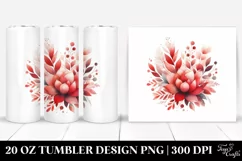 20 Oz Tumbler Sublimation | Colorful Redish Watercolor Product Image 1