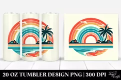 Retro Tropical Beach Rainbow. 20 Oz Tumbler Design Product Image 1