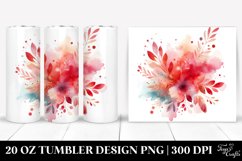 20 Oz Tumbler Sublimation | Colorful Redish Watercolor Product Image 1