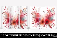 20 Oz Tumbler Sublimation | Colorful Redish Watercolor Product Image 1