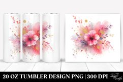 20 Oz Tumbler Sublimation | Colorful PINkish Watercolor Product Image 1