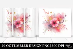 20 Oz Tumbler Sublimation | Colorful PINkish Watercolor Product Image 1