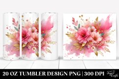 20 Oz Tumbler Sublimation | Colorful PINkish Watercolor Product Image 1