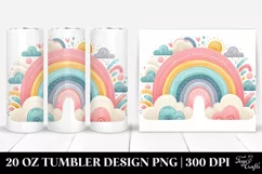 Wimsical Rainbow Clouds Pastel | 20 oz Tumbler Product Image 1