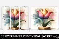 Pastel Stained Tulip | 20 Oz Tumbler Product Image 1