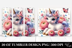 Cute Baby Unicorn Ranunculus | 20 oz Tumbler Product Image 1