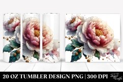 Detailed Glossy Peonies | 20 Oz Tumbler Product Image 1