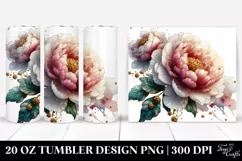 Detailed Glossy Peonies | 20 Oz Tumbler Product Image 1