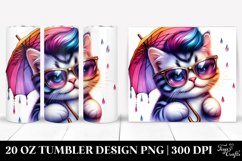 Cute Baby Cat with Vibrant Drawing, 20 Oz Tumbler Product Image 1