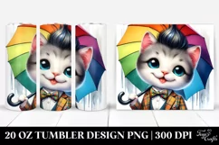 Baby Cat Posing with Cool Haircut, Transparent 20 Oz Tumbler Product Image 1
