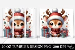 Winter Deer with Reindeer Horns PNG Product Image 1