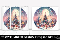 Colorful Christmas Scene Clipart, 20 Oz Tumbler Product Image 1