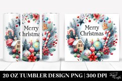 Colorful Christmas Scene Clipart, 20 Oz Tumbler Product Image 1