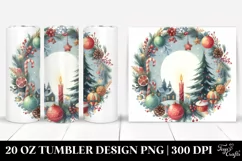 Colorful Christmas Scene Clipart, High-Res 20 Oz Tumbler Product Image 1