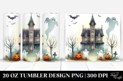 Simple Funny Halloween Clipart, Haunted House 20 Oz Tumbler Product Image 1