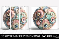Colorful Pastel Round Ornament, Clipart 20 Oz Tumbler Product Image 1
