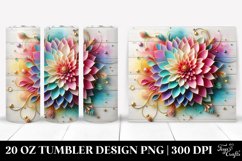 20 Oz Tumbler Sublimation | Colorful -Like Dahlia | White Product Image 1