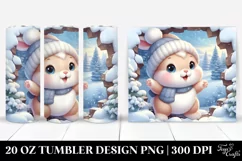 Cute Baby Rabbit Exiting Ice, Clipart 20 Oz Tumbler Product Image 1