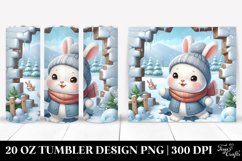 Cute Baby Rabbit Exiting Ice, Clipart 20 Oz Tumbler Product Image 1