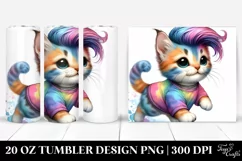 Vibrant Baby Cat Drawing | 20 oz Tumbler Product Image 1