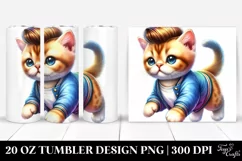 Vibrant Baby Cat Drawing | 20 oz Tumbler Product Image 1