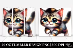 Vibrant Baby Cat Drawing | 20 oz Tumbler Product Image 1