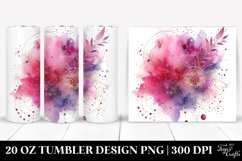 20 Oz Tumbler Sublimation | Colorful Magenta Watercolor Product Image 1