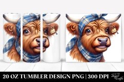 Highland Cow Portrait with Bandana on 20 oz Tumbler Product Image 1
