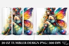 Vibrant Fairy Sitting Dressed | 20 oz Tumbler Product Image 1