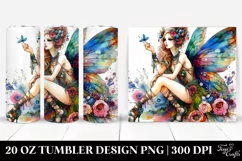 Vibrant Fairy Sitting Dressed | 20 oz Tumbler Product Image 1
