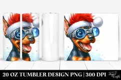 Enthusiastic Doberman Pinscher with Crazy Hair PNG Product Image 1